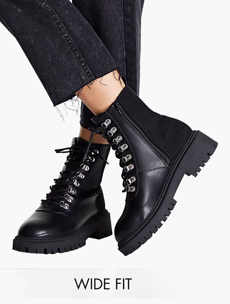 Black chunky hiker boots shop